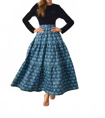 Prosperina Fontaine Maxi Dress In Fan Fete Blue