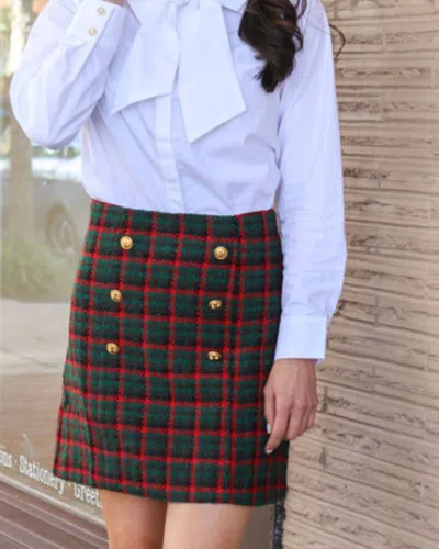 Prosperina Gardner Mini Skirt In Check The Halls In Red