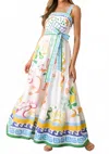 Prosperina Gemma Maxi Dress In Multi In Blue