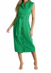 Prosperina Jacqueline Midi Dress In Grass Green In Multi