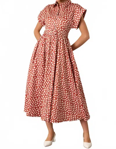 Prosperina Jocelyn Maxi Dress In Spot On Print In Brown