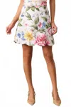 Prosperina Margot Scallop Skirt In Dream Garden Print In Multi
