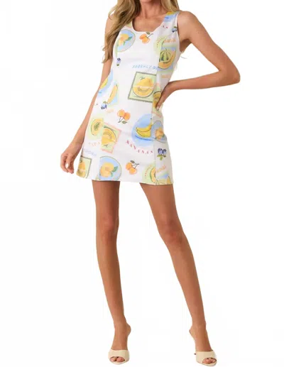 Prosperina Piper Reversible Mini Dress In Blue