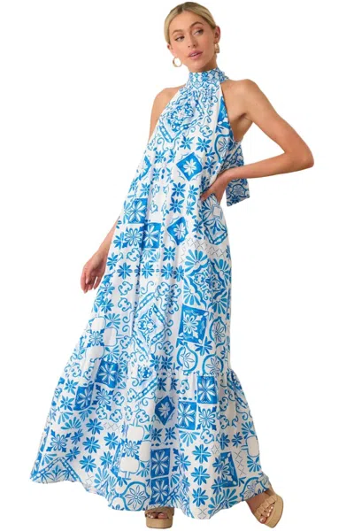 Prosperina Rebecca Maxi Dress In Blue