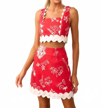 Prosperina Salome Mini Skirt In Mojito Red