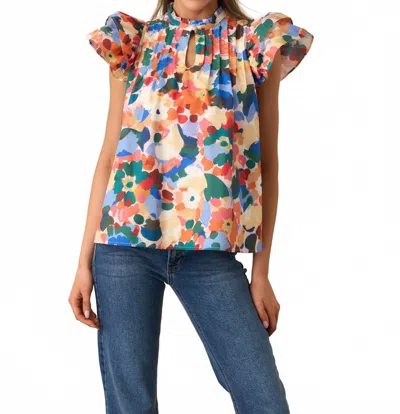 Prosperina Sara Beth Floral Top In Wildflower Whirl In Multi