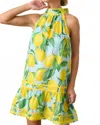 Prosperina Simone Halter Dress In Limoncello In Multi