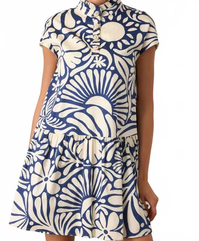 Prosperina Stella Mini Dress In Mod Blossom Print In Blue