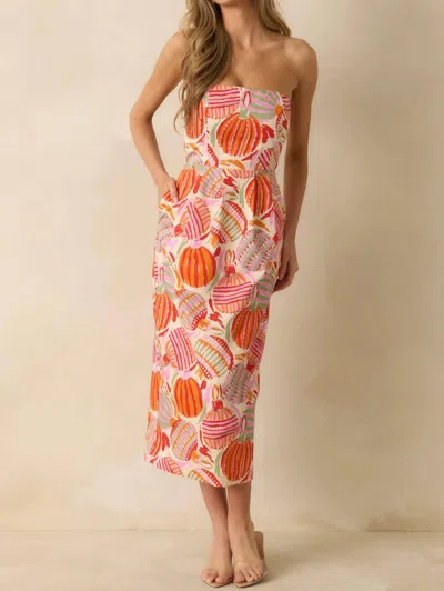 Prosperina Women's Ornament Dress In Orange In Multi