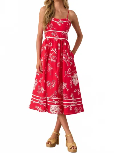 Prosperina Women's Silvia Midi Dress In Mojito Red