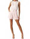 Prosperina Women's Sophia Scallop Shorts In Pink Combo In White