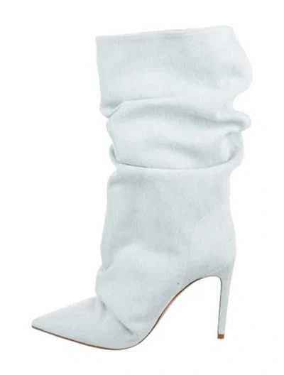 Pre-owned Prota Fiori Denim Slouch Boots In Blue