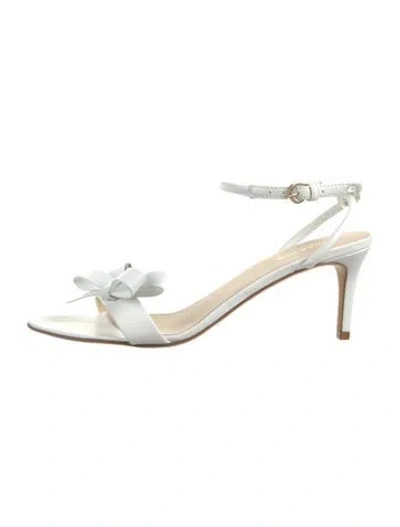 Pre-owned Prota Fiori Leather Bow Accents Sandals W/ Tags In White