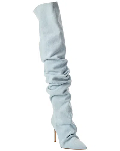 Prota Fiori Primavera Denim Over-the-knee Boot In Blue