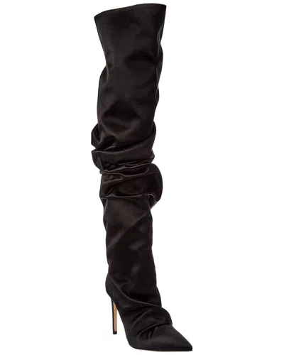 Prota Fiori Primavera Satin Over-the-knee Boot In Black