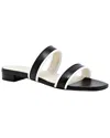 Prota Fiori Zinnia Lizard-embossed Apple Skin Flat Sandals In Black