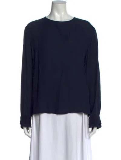 Pre-owned Protagonist Crew Neck Long Sleeve Top In Blue