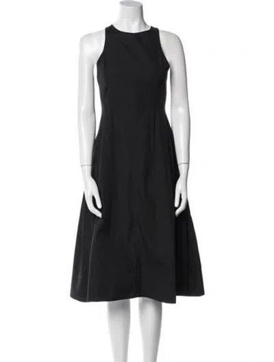 Pre-owned Protagonist Crew Neck Midi Length Dress In Black