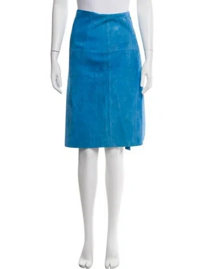 Pre-owned Protagonist Leather Knee-length Skirt In Blue