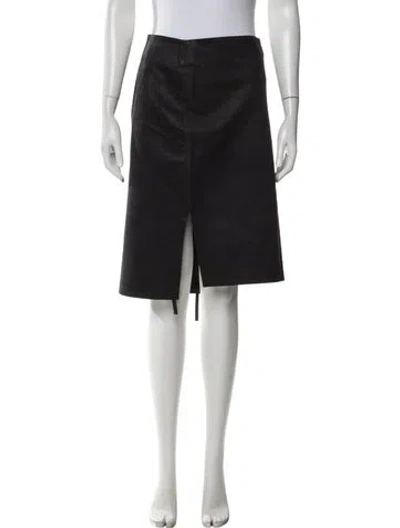 Pre-owned Protagonist Leather Midi Length Skirt In Black