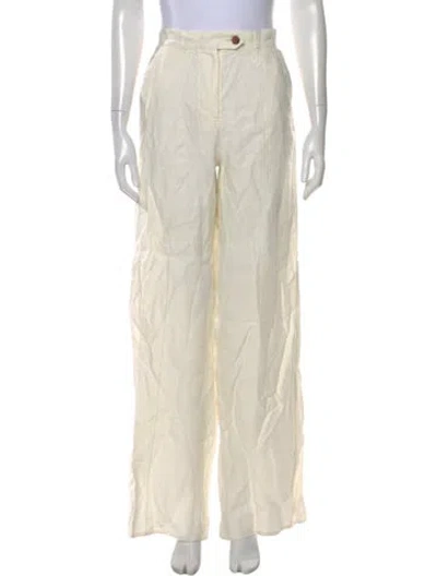 Pre-owned Protagonist Linen Wide Leg Pants In Neutral