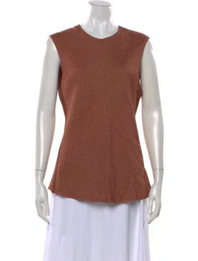 Pre-owned Protagonist Patterned Crew Neck Top In Neutrals