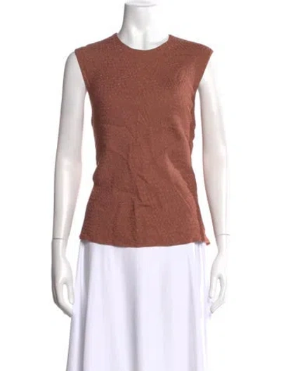 Pre-owned Protagonist Patterned Crew Neck Top In Orange
