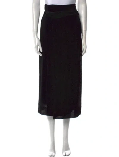 Pre-owned Protagonist Silk Midi Length Skirt In Black