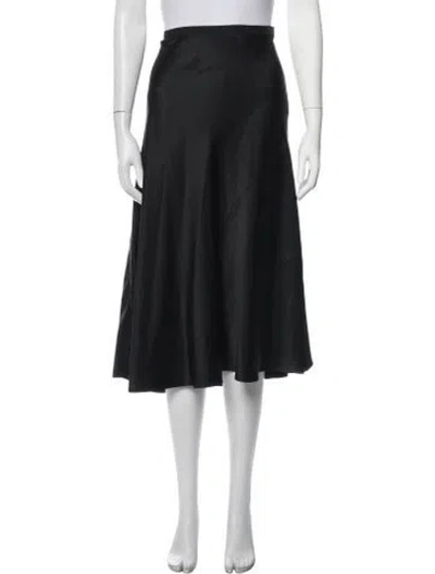 Pre-owned Protagonist Silk Midi Length Skirt In Black