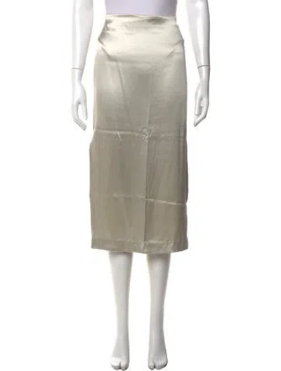 Pre-owned Protagonist Silk Midi Length Skirt In Grey