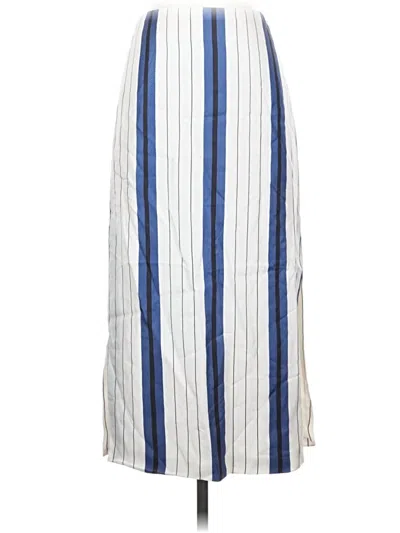 Pre-owned Protagonist Silk Skirt In White