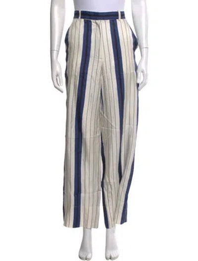 Pre-owned Protagonist Silk Wide Leg Pants In White