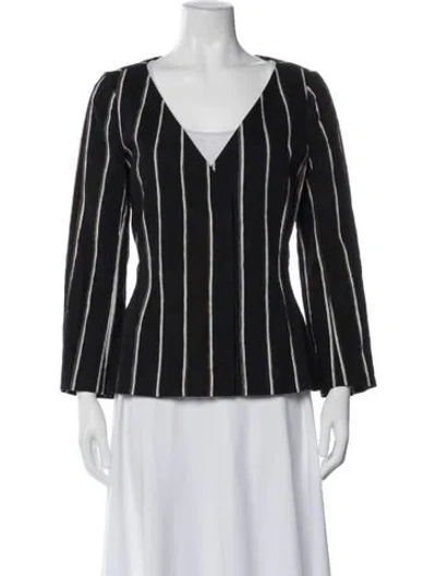 Pre-owned Protagonist Striped Blazer In Black