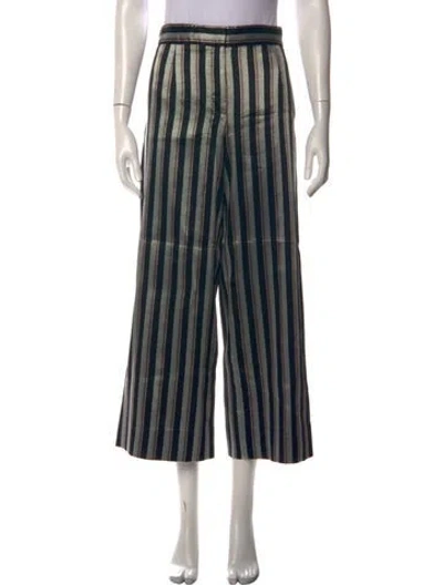 Pre-owned Protagonist Striped Wide Leg Pants In Black/metallic