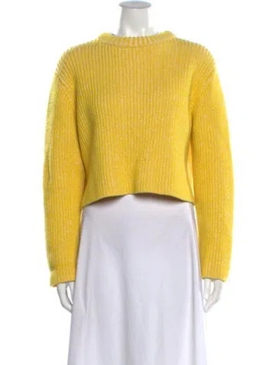 Pre-owned Protagonist Virgin Wool Crew Neck Sweater In Yellow