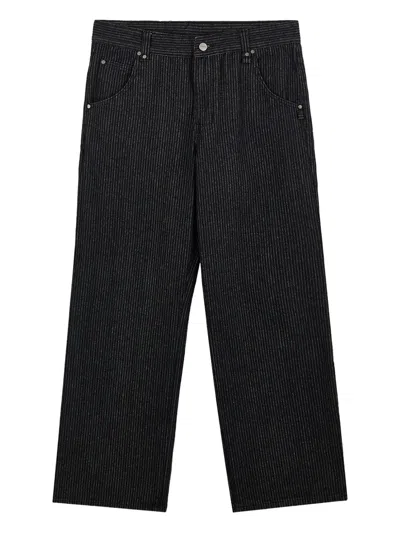Protémoa Pinstripe Wide-leg Jeans In Black