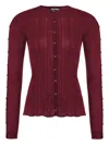 Protémoa Touch Ribbed Cardigan In Red
