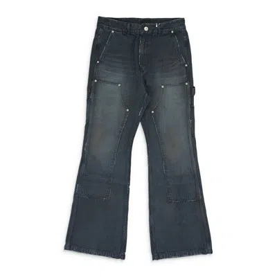Protocol Index Black Carpenter Flared Denim In Blue