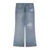 Protocol Index Blue Double Closure Flared Denim In Blue