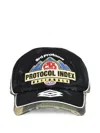 Protocol Index Distressed-effect Camouflage-panel Cap In Black