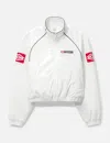 Protocol Index Exaggerated Shoulder Track Jacket In White