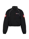 Protocol Index Exaggerated-shoulder Track Jacket In Black