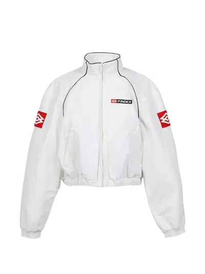 Protocol Index Exaggerated-shoulder Track Jacket In White