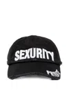 Protocol Index Graphic-embroidered Distressed Cap In Gray