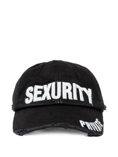 Protocol Index Graphic-embroidered Distressed Cap In Gray