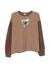 Protocol Index Graphic-print Long-sleeve T-shirt In Brown