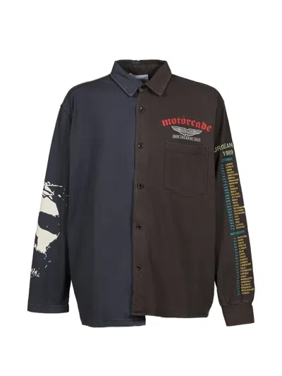 Protocol Index Graphic-print Panelled Shirt In Multi