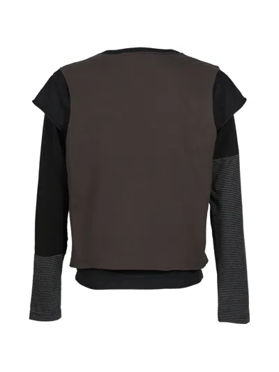 Protocol Index Layered Logo-patch Long-sleeved T-shirt In Black