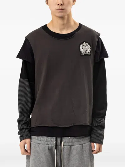 Protocol Index Logo-patch Layered Long-sleeved T-shirt In Black