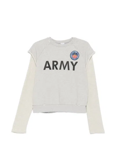 Protocol Index Logo-print Crew Neck Sweater In Gray